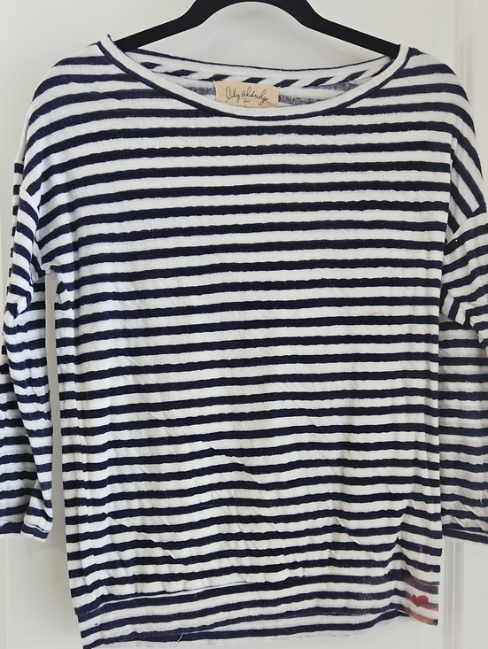 lily aldridge Tops - Navy and White Striped Long Sleeve Top